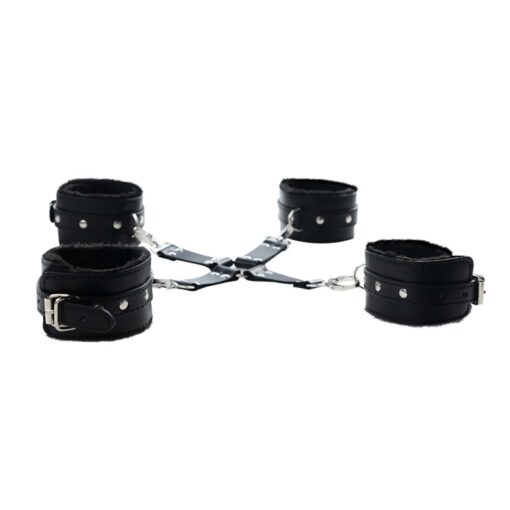 Black hogtie with comfy wrist and ankle cuffs - obrazek 2