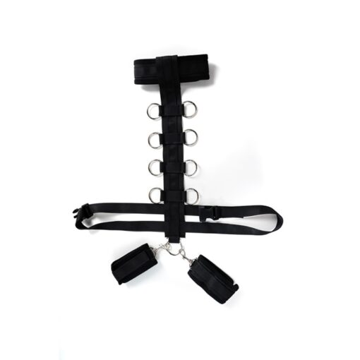 Harness with adjustable neck, belt and breastplate with rings - obrazek 5