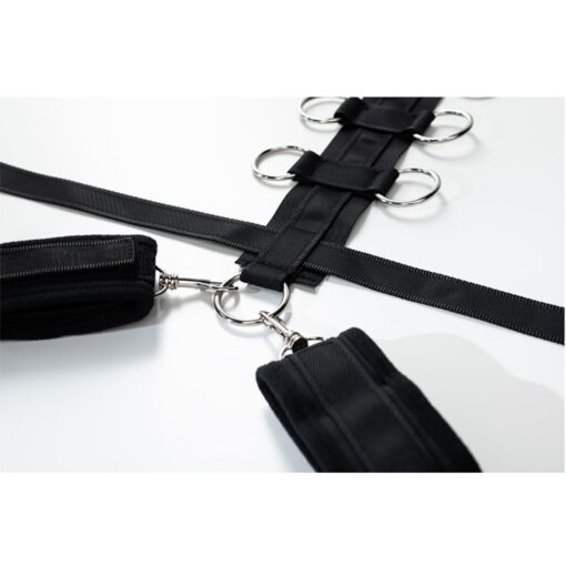 Harness with adjustable neck, belt and breastplate with rings - obrazek 6