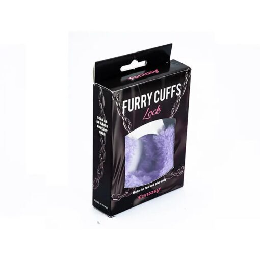 Metal handcuffs with purple furry - obrazek 2