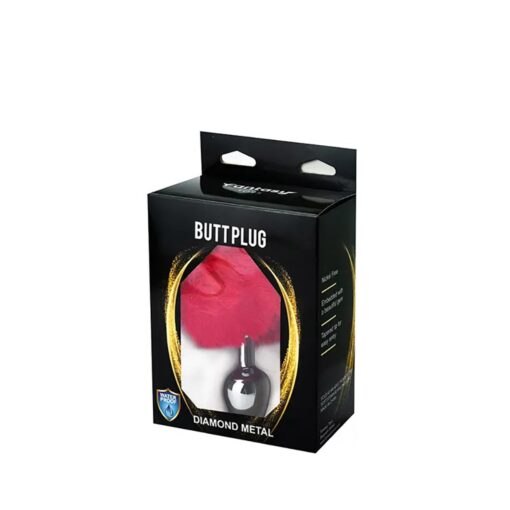 Butt plug red bunny tail - obrazek 2