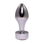 Silver butt plug with pink diamond - obrazek 2