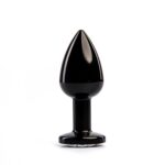 Black butt plug with white diamond - obrazek 2