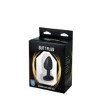 Black butt plug with white diamond - obrazek 3