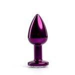 Purple butt plug with white diamond - obrazek 2