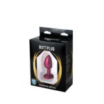 Red butt plug with white diamond - obrazek 3