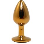 Gold small butt plug with white diamond - obrazek 2