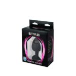 Black large butt plug with white crystal - obrazek 3