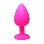 Pink large butt plug with white crystal - obrazek 2