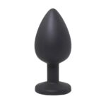 Black small butt plug with white crystal - obrazek 2