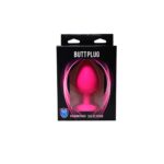 Pink small butt plug with white crystal - obrazek 3