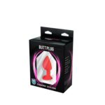 Red small butt plug with white crystal - obrazek 3
