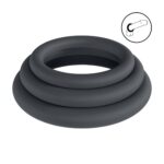 Classic silicone cockring set of 3 - xs/s/m - black - obrazek 2