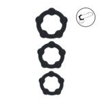 Beaded silicone cockring set of 3 - s/m/l - black - obrazek 2