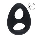 Double liquid silicone cock and ball ring - black - obrazek 2