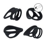 Silicone cock and ball ring set of 4 - black - obrazek 2