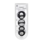 Silicone cock and ball ring set of 4 - black - obrazek 3