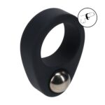 Liquid silicone single weighted ball cockring - black - obrazek 2