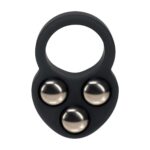 Liquid silicone triple weighted ball cockring - black - obrazek 4