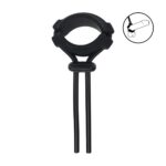 Detachable wide adjustable silicone lasso cockring - 5mm - black - obrazek 2