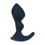 Double ripple silicone prostate massager - black - obrazek 4