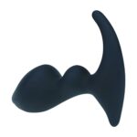 Double ripple silicone prostate massager - black - obrazek 5