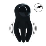 Digital vibrating silicone penis head stimulator with tentacles - black - obrazek 2