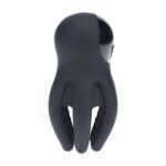 Digital vibrating silicone penis head stimulator with tentacles - black - obrazek 5