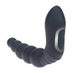 Vibrating heating bendable tapping beaded silicone prostate stimulator - black - obrazek 6