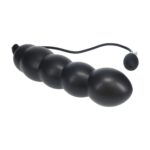Beaded inflatable silicone anal plug - black - obrazek 5