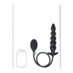 Beaded inflatable silicone anal plug - black - obrazek 6