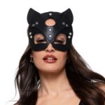Bedroom fantasies - pu leather mask kitty black - obrazek 2